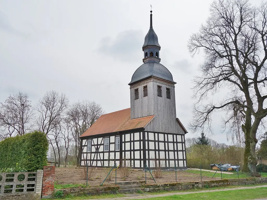 North-western view of church in Kantow, Wusterhausen municipality, Ostprignitz-Ruppin district, Brandenburg state, Germany