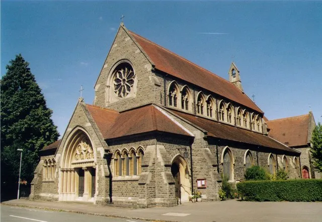 All Saints' Church in Downshire Square, in the English town of Reading. For more information, see the wikipedia article All Saints church, Reading.