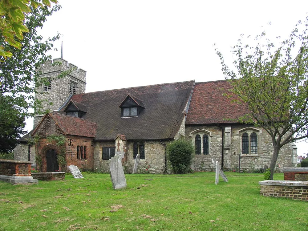 All Saints' parish church, Old Church Road, Chingford, London (formerly Essex), seen from the south
