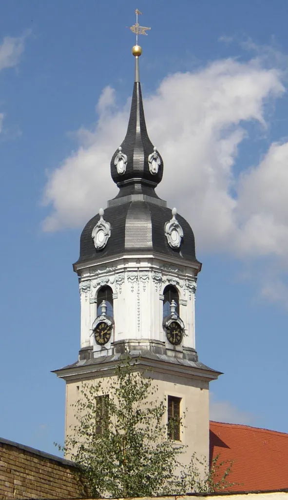 Steeple in Pretzsch in Saxony-Anhalt, Germany