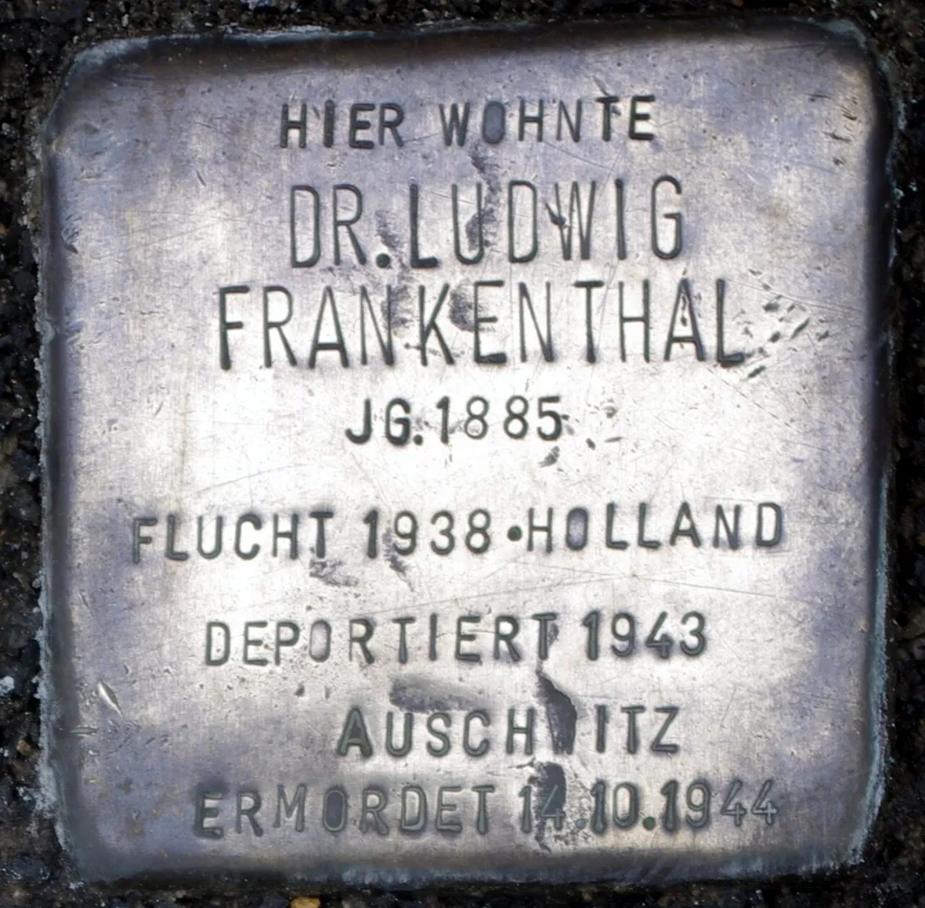 Stolperstein dedicated to Ludwig Frankenthal