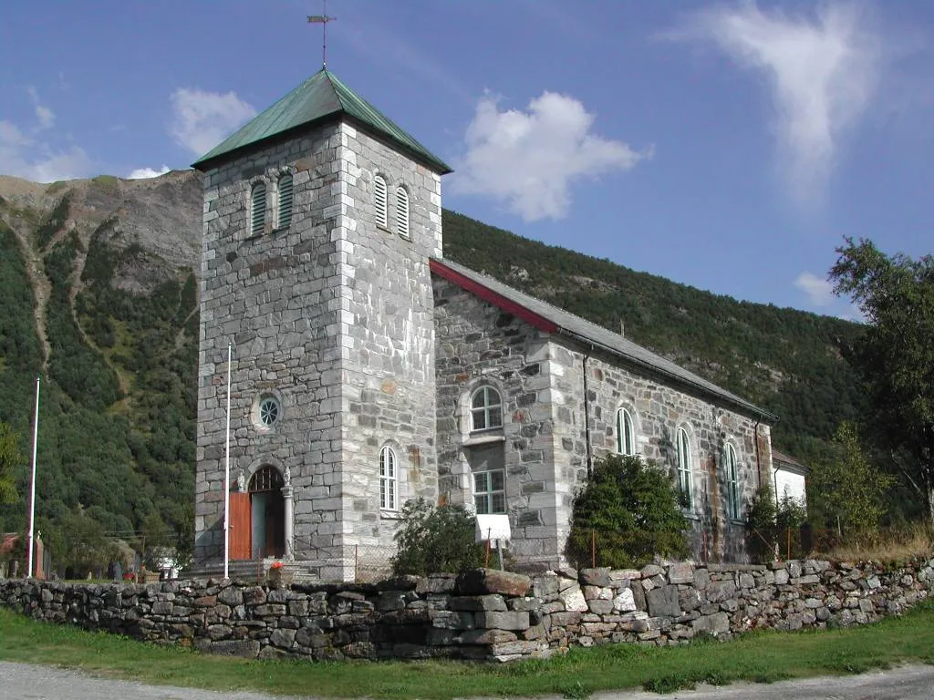 Steigen Church, located on Engeløya in Steigen, Norway