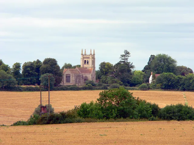 Leighton Bromswold Church Leighton Bromswold Church seen over the rolling agricultural landscape of west Huntingdonshire from Top Lodge Farm Cottages.