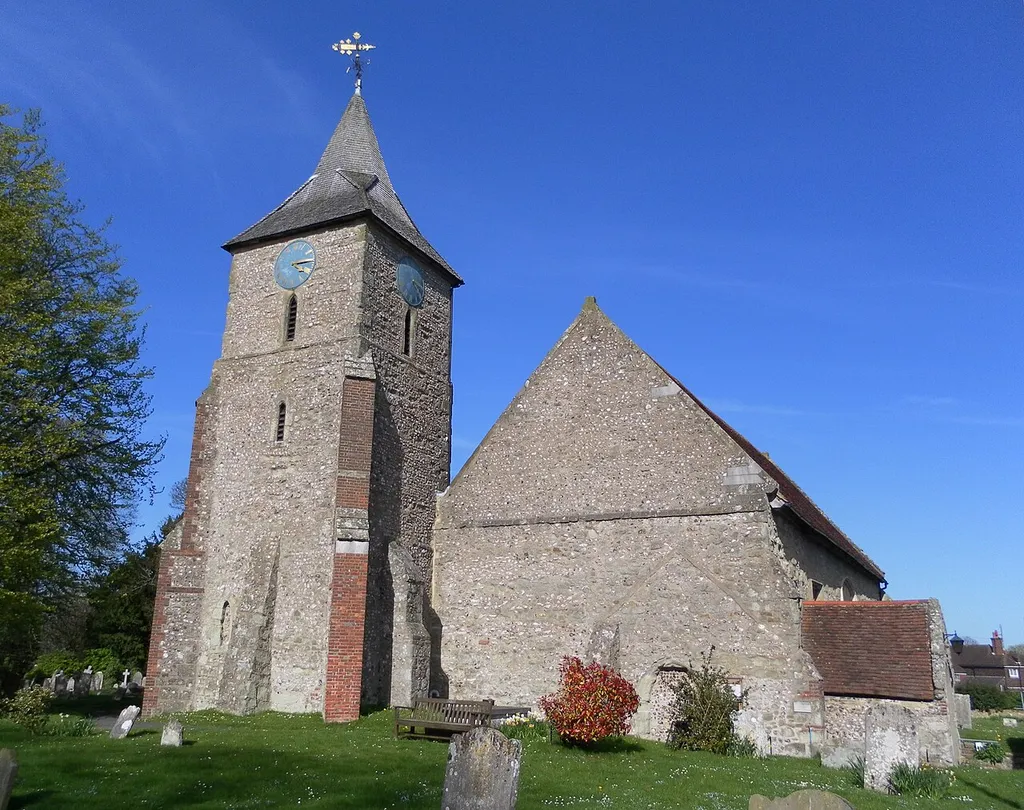 Parish church of St Mary the Virgin, Willingdon, East Sussex, England, seen from the southwest