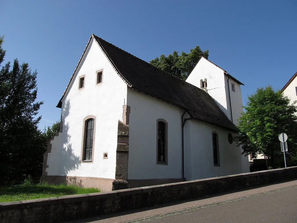 Die protestantische Kirche in Walsheim, einem Ortsteil der Gemeinde Gersheim, Saarland