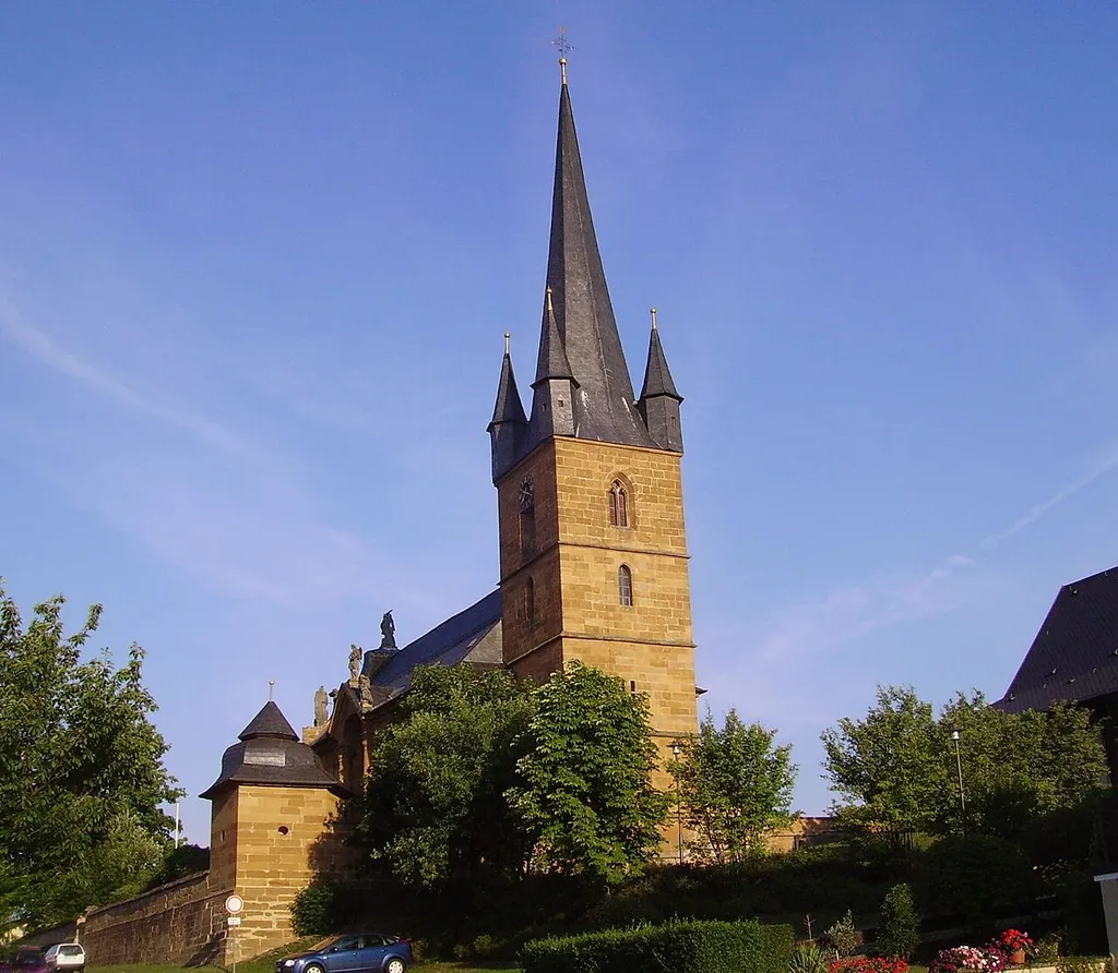 Litzendorf, exterior view of St Wenceslaus' Parish Church facing north-west.