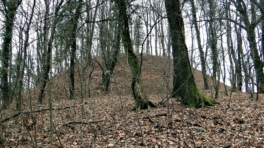 Lepo viden jarek in grič na katerem je nekoč stal grad Lemberg
