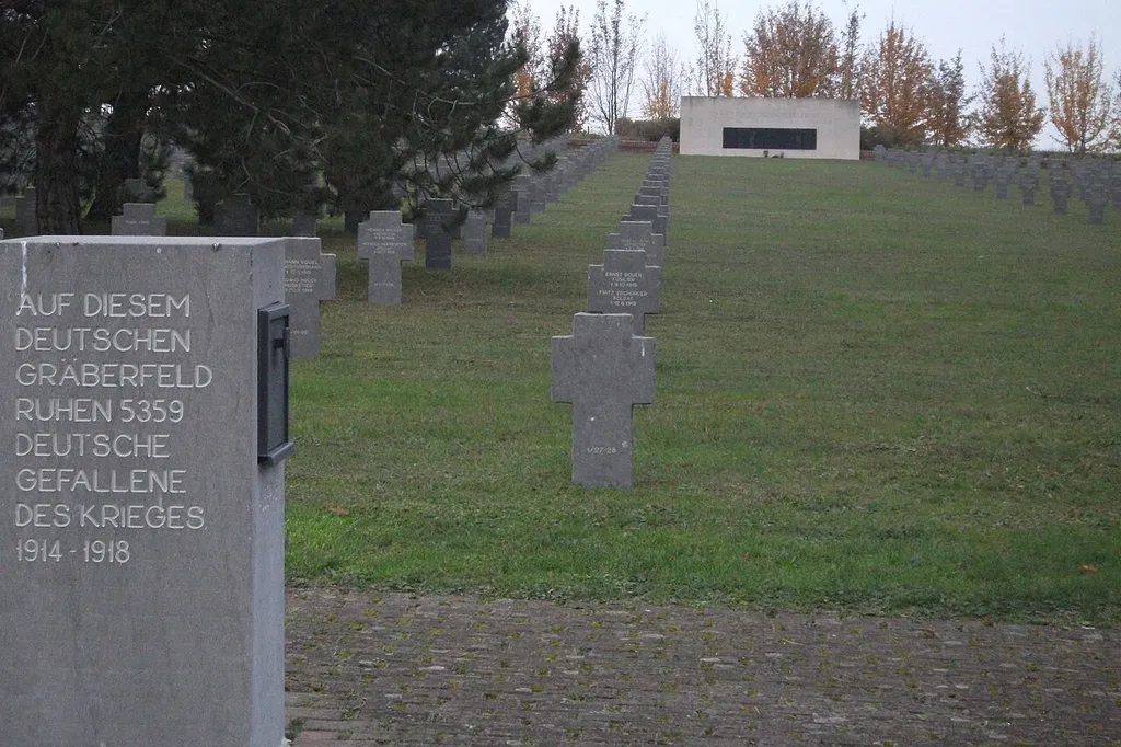 Nécropole nationale (Aubérive), partie avec les tombes allemandes.