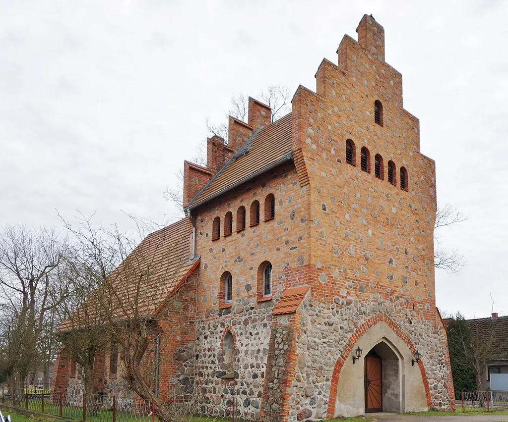 North-western view of Katerbow village church, Temnitzquell municipality, Ostprignitz-Ruppin district, Brandenburg state, Germany