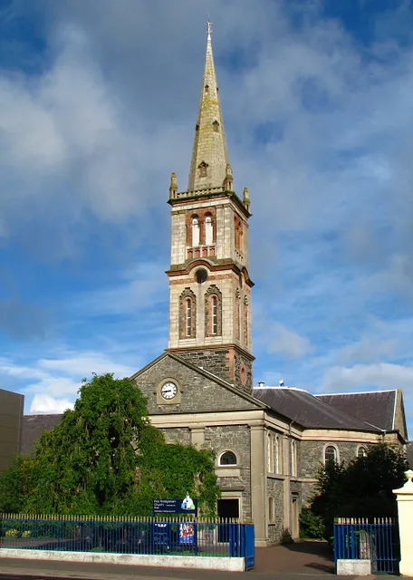 First Bangor Presbyterian Church Presbyterian church in Main Street. The main body of the church was constructed in 1831 with the tower and steeple added in 1881 and the portico in 1928. Presbyterianism in Bangor appears to have began with the arrival of a Robert Blair from Ayrshire in 1623 during the plantation of Ulster. Originally he was installed in the Parish Church but his heretical preaching was to lead to a split from the Episcopal church. Presbyterianism had taken hold, however, and the first church was built in Fisher's Hill (now Victoria Road) in 1660.