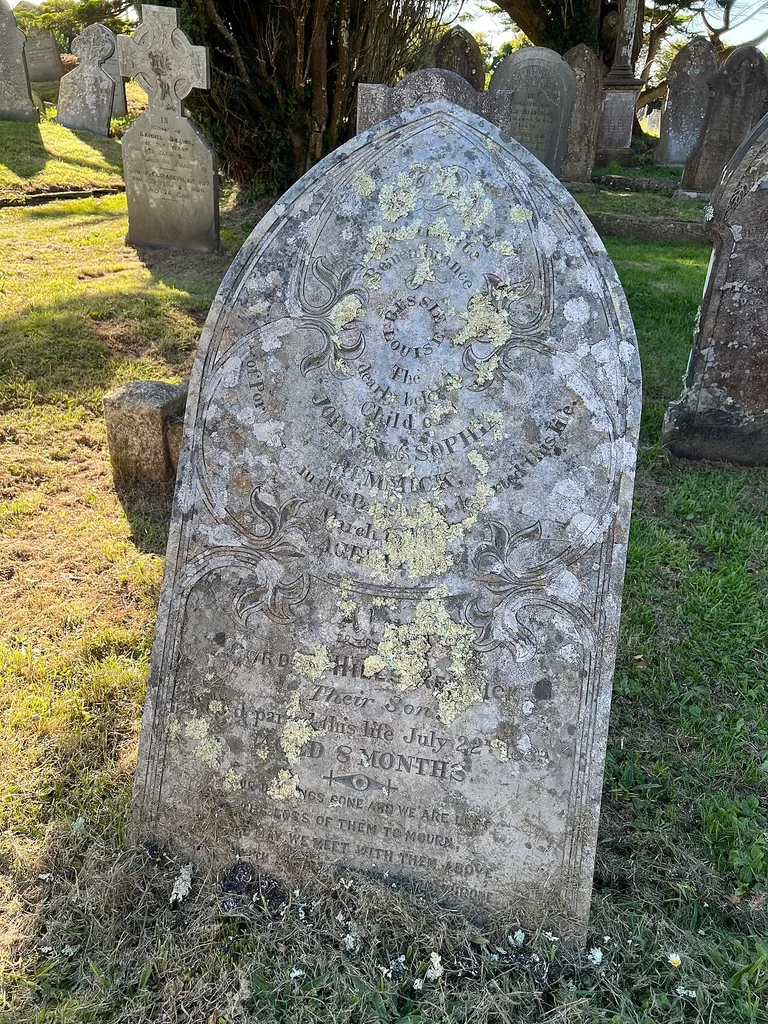 St Endellion, Headstone Of Bessie Remmick 13 Metres To West Of Tower Of Church Of St Endelienta.
