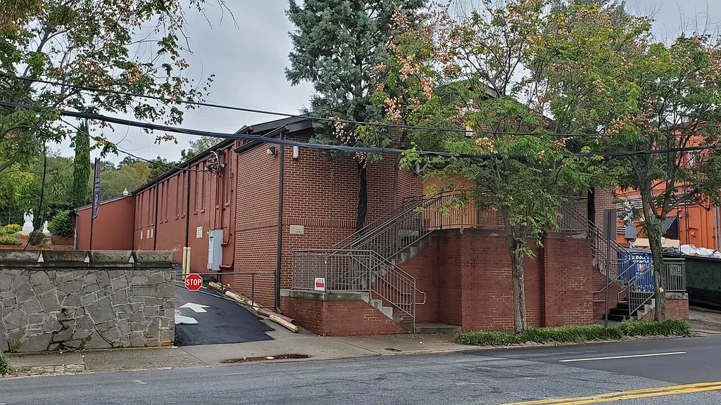 Georgia historical marker at Our Lady of Lourdes Catholic Church in Atlanta, Georgia.