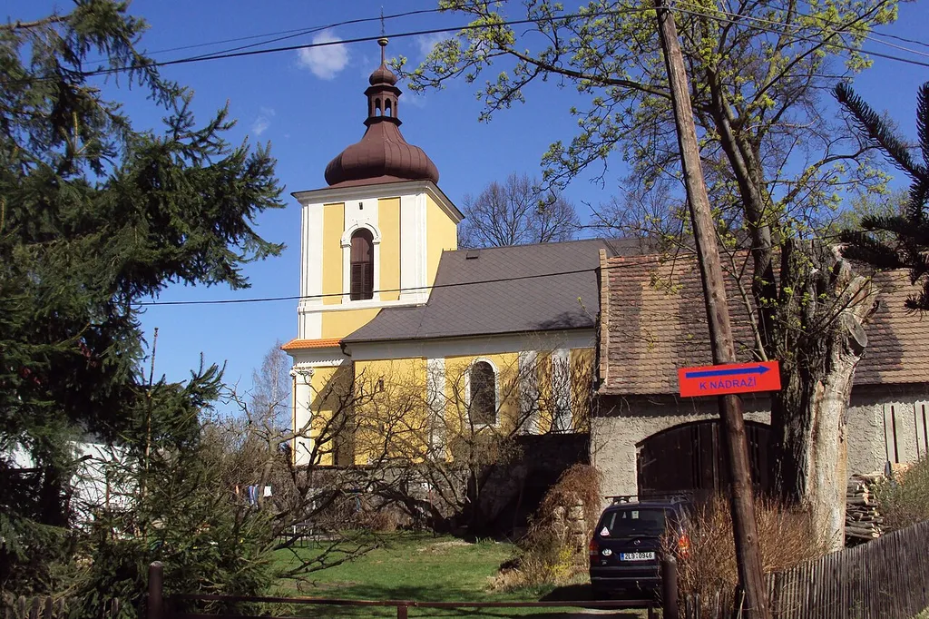 Church of the Assumption of rhe Virgin Mary in village of Okna, Česká Lípa District, Czech Republic