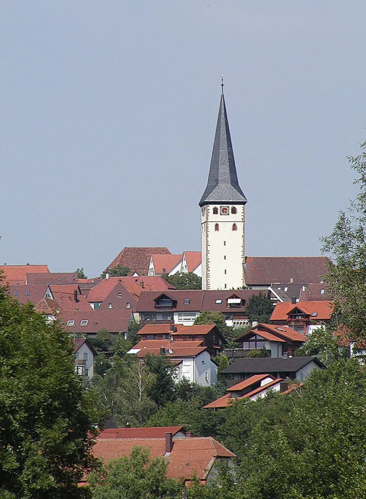 Poppenweiler vom Neckar gesehen