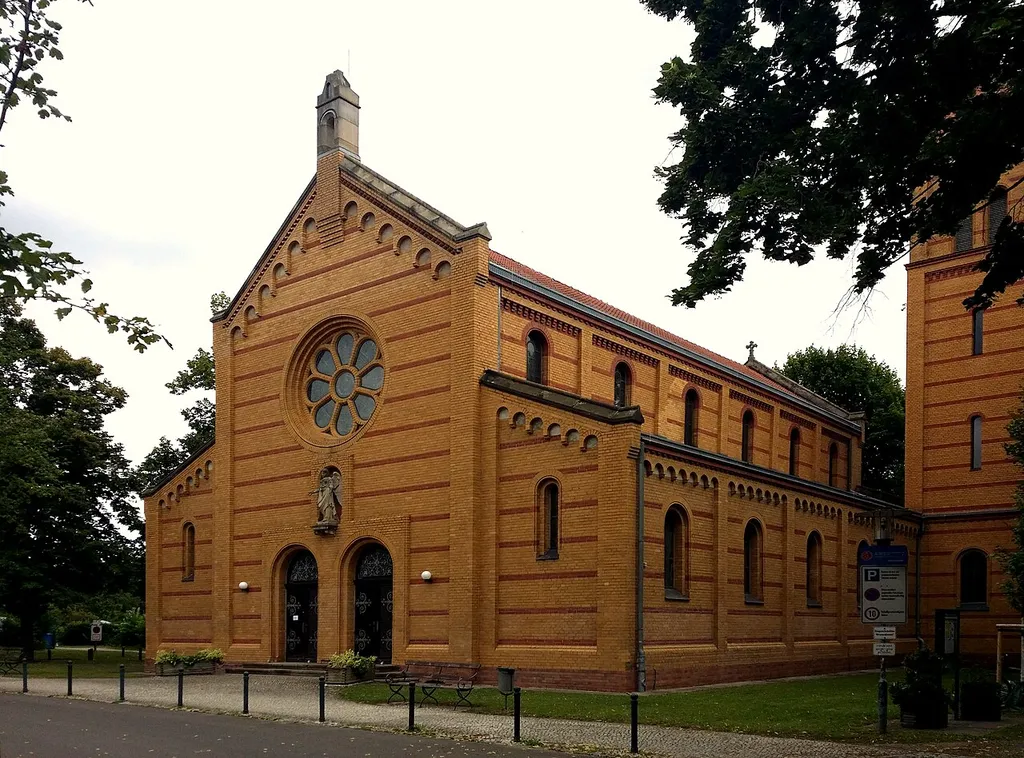 Hospital church in the Wuhlgarten at Brebacher Weg in Berlin-Biesdorf, Germany