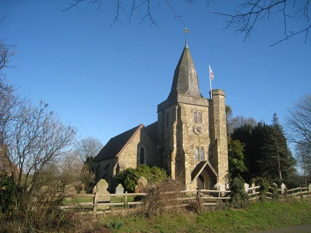 St James' parish church, Ewhurst Green, East Sussex, seen from the northwest