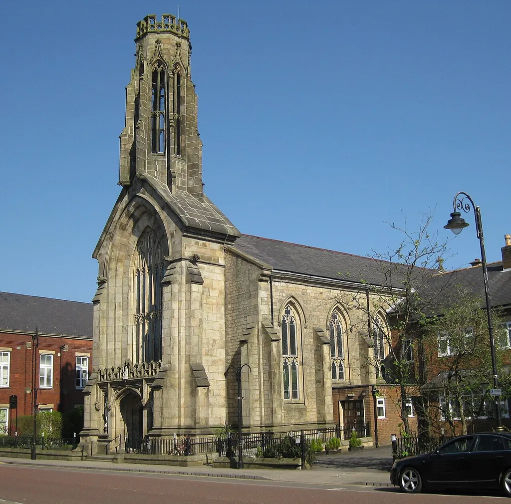 St Marie's Church, Bury, viewed from West, on Manchester Street.