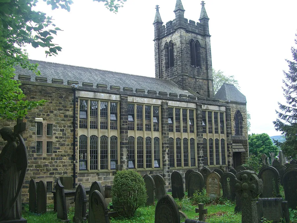 Christ Church parish church, Brookhouse Hill, Fulwood, South Yorkshire, seen from the northeast