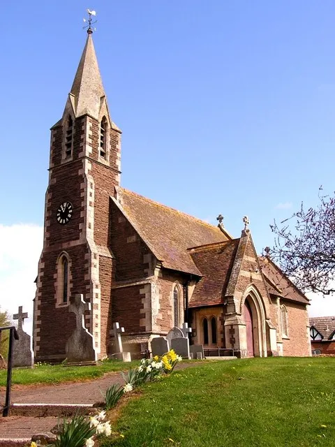 St Peter's parish church, Bullinghope, Herefordshire, seen from the southwest