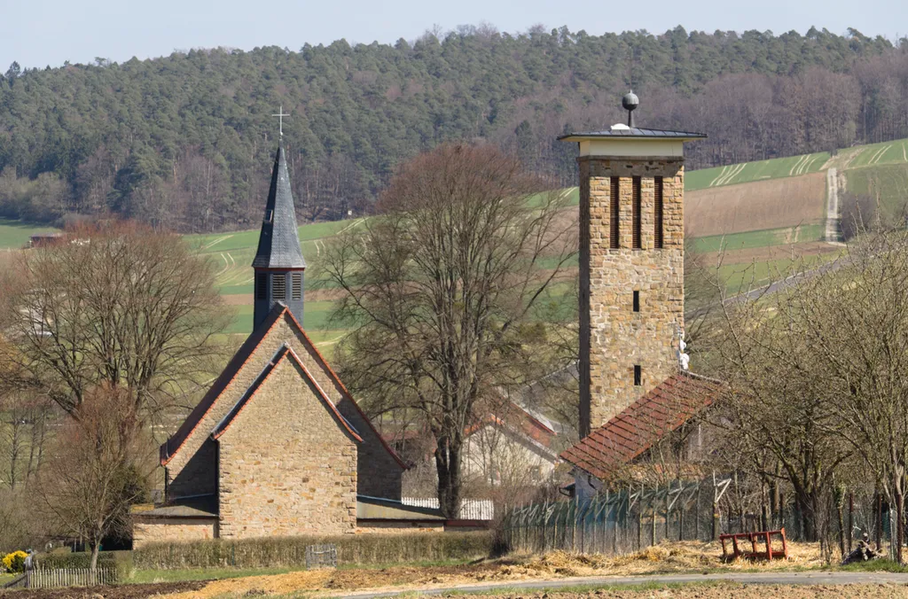 Catholic Church in Seibelsdorf, Antrifttal, Vogelsberg, Hesse, Germany.