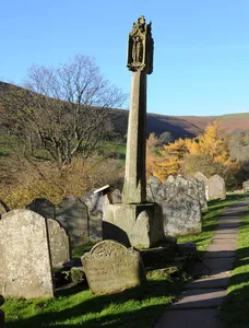 Churchyard Cross at Church of St Issui, Partrishow