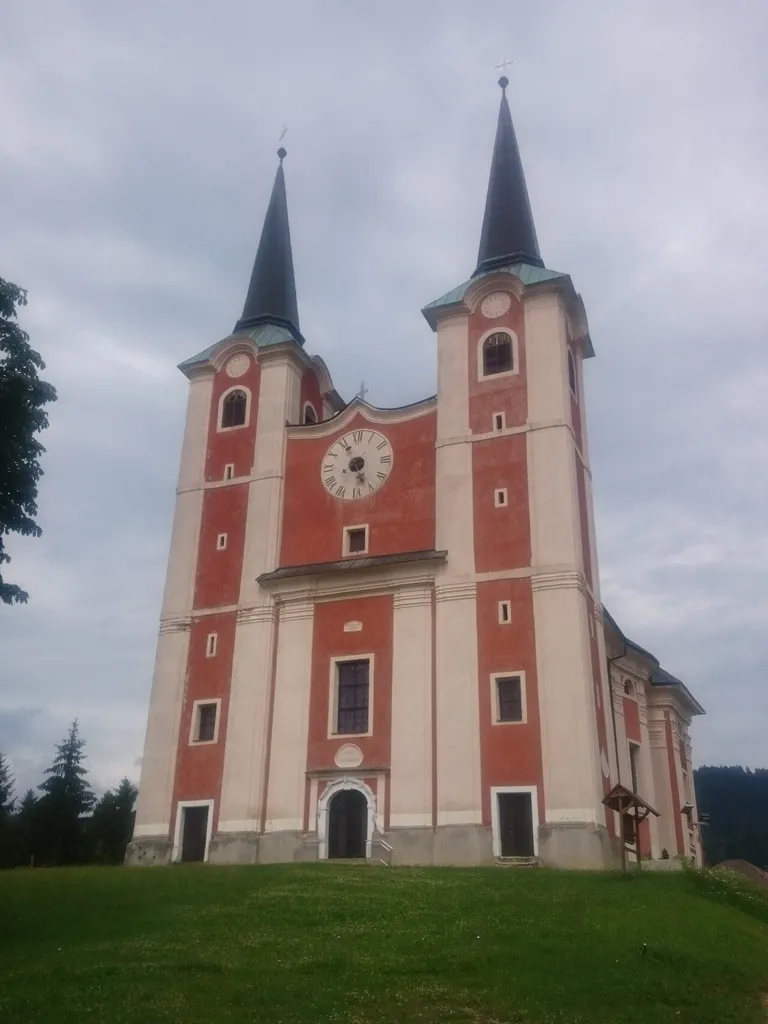 St. Peter church on Kronska gora (officially part of Otiški Vrh in the municipality of Dravograd), front side. More info (in Slovenian only).