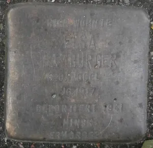 Stolperstein dedicated to Elsa Hamburger