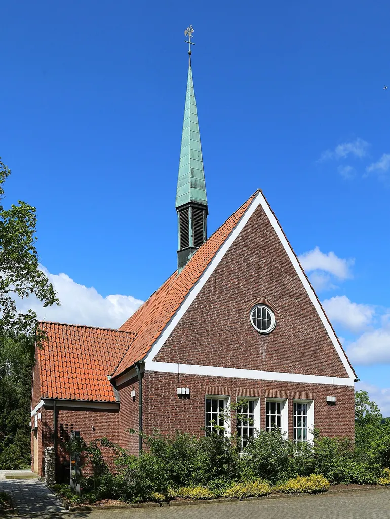 The Protestant Bodelschwingh Church (Evangelische Bodelschwingh-Kirche) in Lengerich-Wechte, Kreis Steinfurt, North Rhine-Westphalia, Germany.