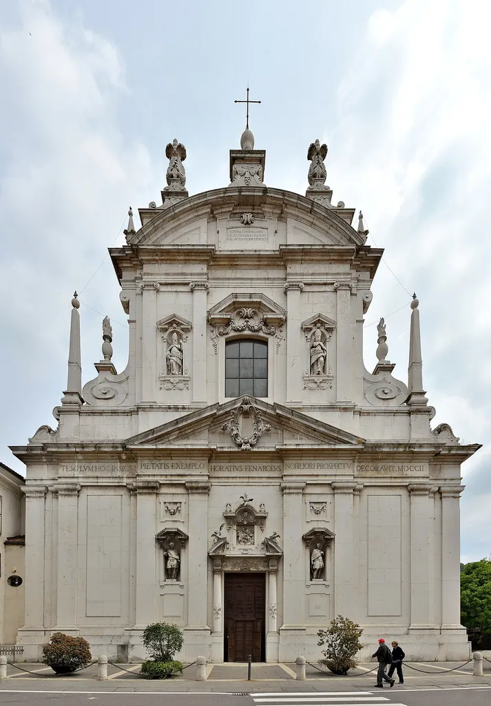 Facade of Santi Faustino e Giovita (Brescia) church in Brescia