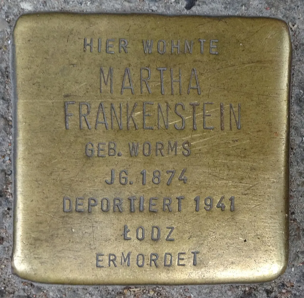 Stolperstein dedicated to Martha Frankenstein