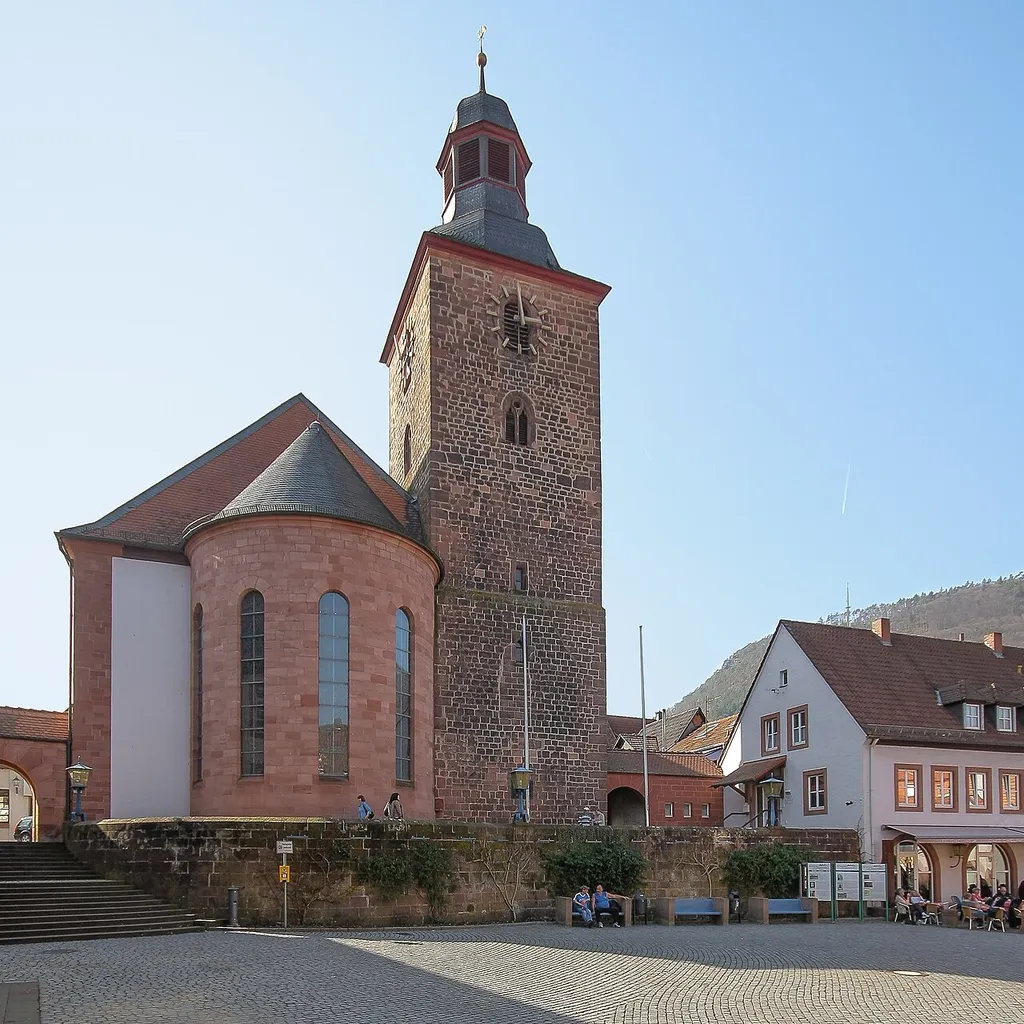 Protestant church of Annweiler am Trifels as seen from the Marktplatz