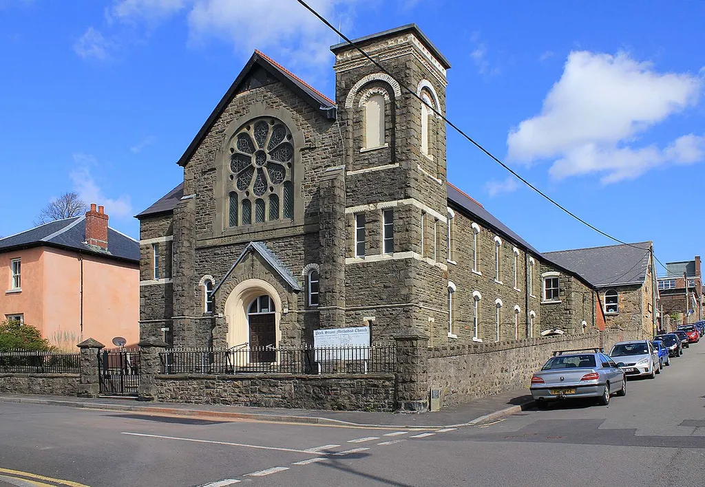 Park Street Methodist Church. John Wesley (1703–1791), the founder of the Wesleyan Methodist movement, visited Pontypool and Abergavenny in 1739 and many were converted to his cause. The Wesleyan message reached Blaenavon by the early 19th century and an old malt-house served as the first place of worship for the Blaenavon Wesleyan Methodists. The growing congregation meant that by the 1830s a more convenient place of worship was required and in 1837 Wesley Chapel was built on Chapel Row. In 1871 the Wesleyans constructed a day school in Park Street for the benefit of Blaenavon’s nonconformist children and during the 1880s the Wesleyans decided to build a new chapel next to the schoolrooms. Park Street Methodist Chapel was designed by a Derbyshire architect named John Wills and was built in 1885 on land leased to the Wesleyan Methodists by the Blaenavon Company. The Wesleyan Chapel of Chapel Row was demolished shortly before the demolition of the surrounding houses in the 1960s. Park Street Methodist Chapel, however, the last of Blaenavon’s Methodist Chapels, still has a strong congregation today.
