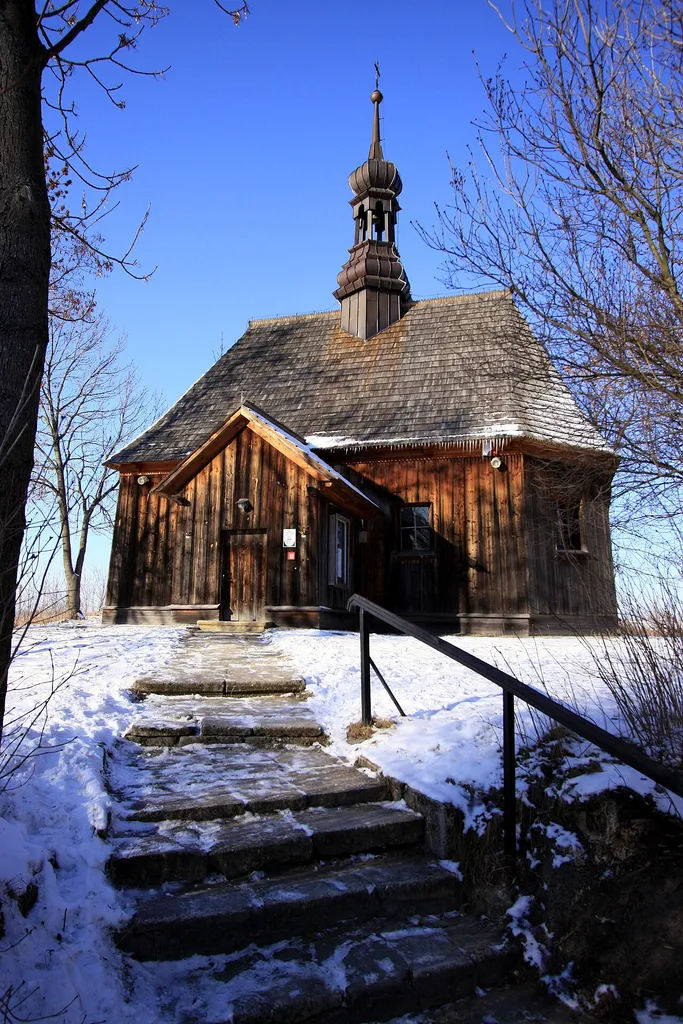 Wooden church. St. Bishop Stanislaus of 1527, the only preserved building in the Kielce region sixteenth-century wooden church architecture.