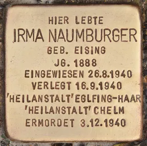 Stolperstein dedicated to Irma Naumburger