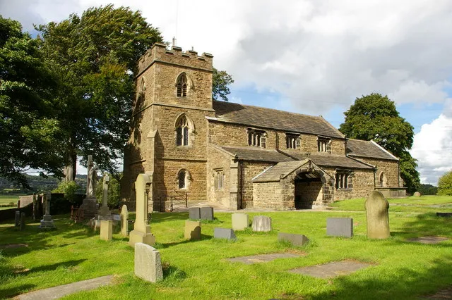 St James' parish church, Altham, Lancashire, seen from the southwest