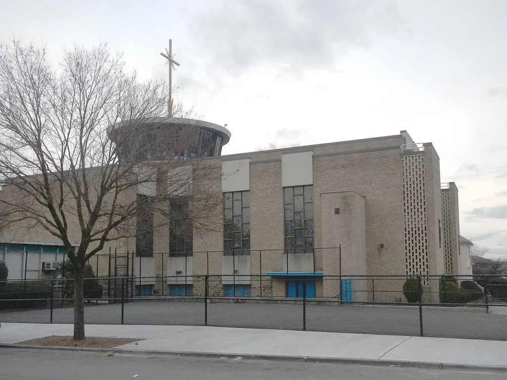 Looking east at St Frances of Rome Church on a gloomy late afternoon.