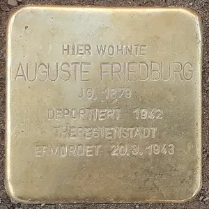 Stolperstein dedicated to Auguste Friedburg