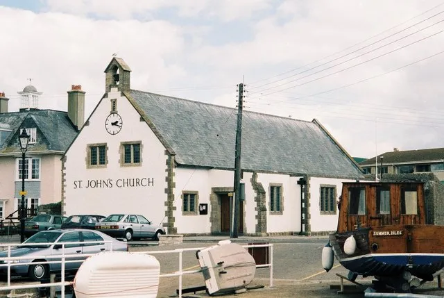 St John's parish church, West Bay, Dorset, seen from the southwest