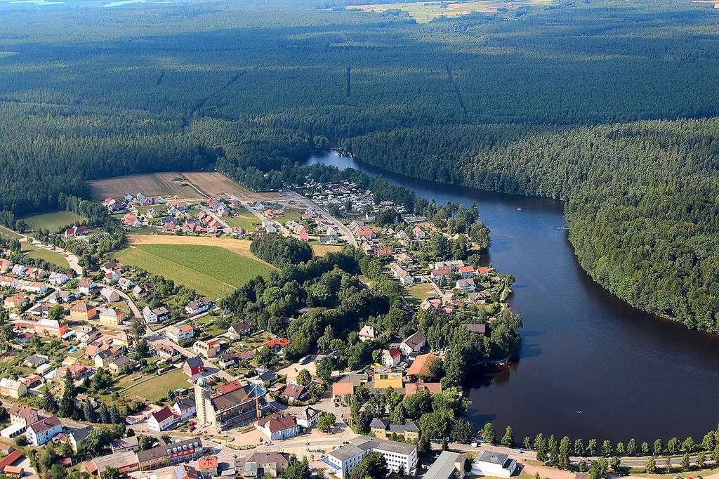 Bodenwöhr mit Hammerweiher und Campingplatz, Landkreis Schwandorf, Oberpfalz, Bayern