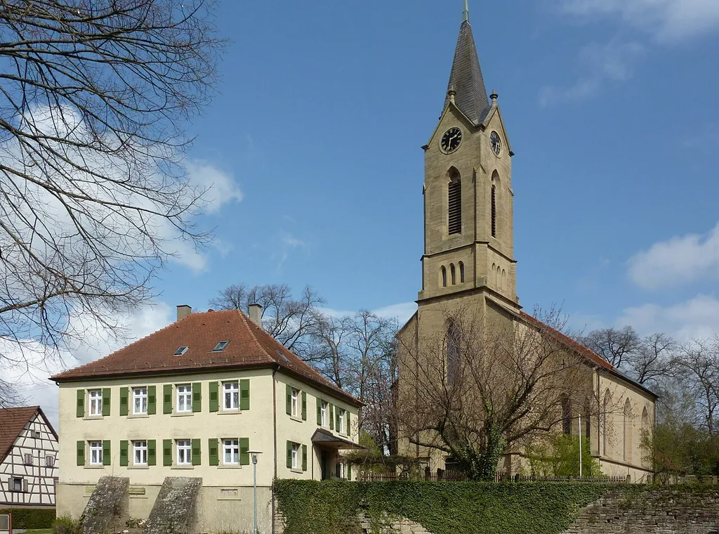 Evangelische Kirche in de:Mühlbach (Eppingen), Evangelische Kirche mit Pfarrhaus