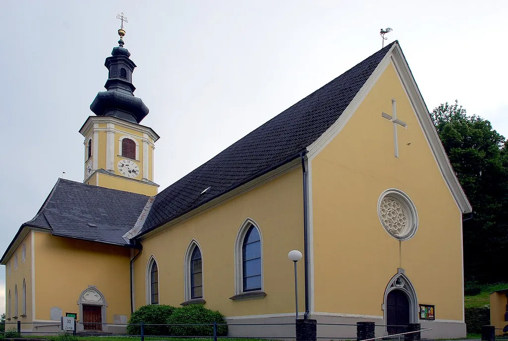 Schwanberg, Steiermark, Österreich: Pfarrkirche zum Hl. Johannes dem Täufer This media shows the protected monument with ObjektID 3515 in Austria. (Commons, de, Wikidata)