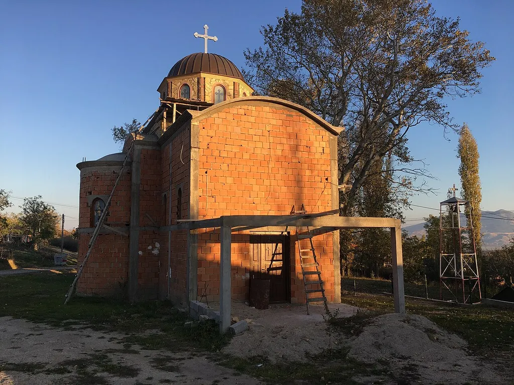 St. Elijah Church under construction in the village of Dolno Crnilište