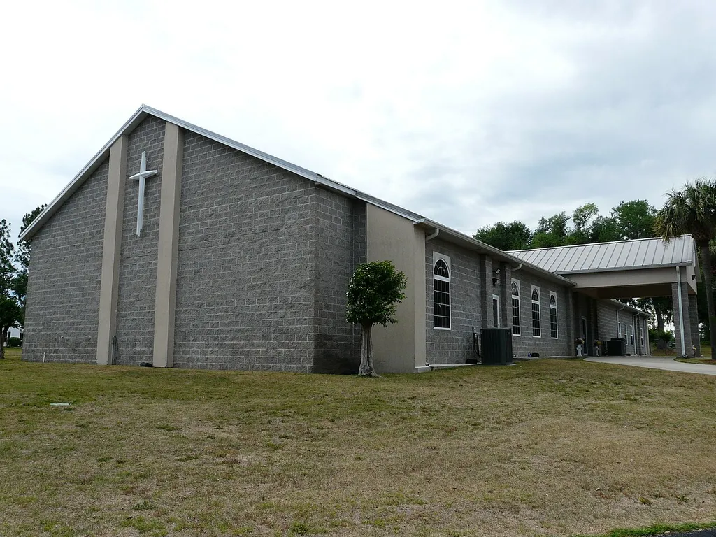 Main building at Madison Church of God on Florida State Road 145 in Madison, Florida.