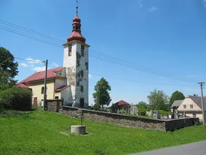 Church and cemetery in Nové Těchanovice