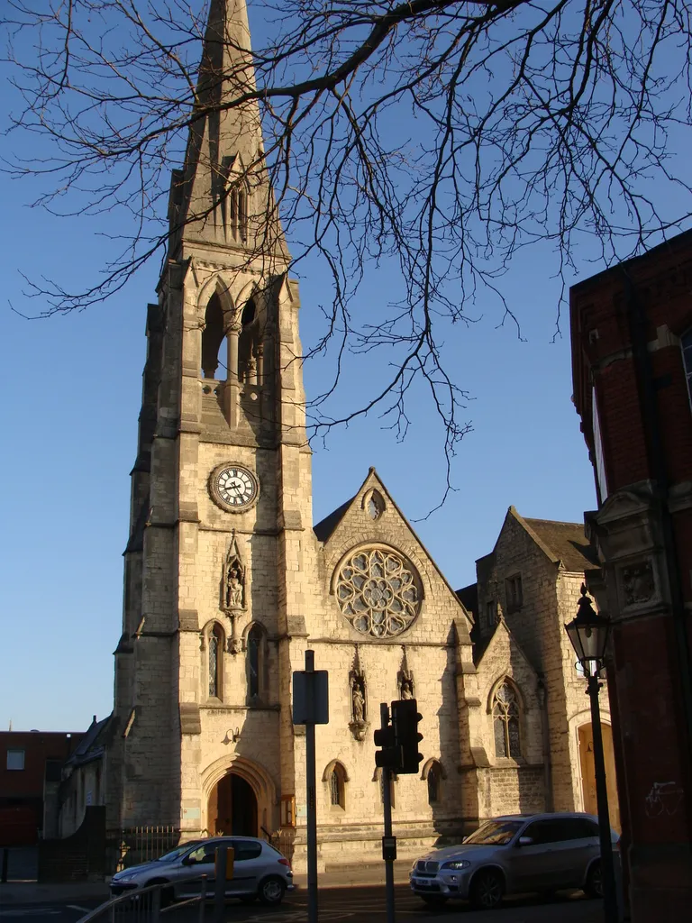St Peter's Roman Catholic Church, London Road, Gloucester, England, seen from the south