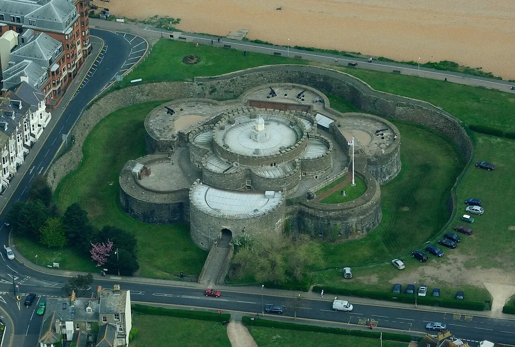 Aerial view of Deal Castle on the East coast of Kent (England). Nikon D60 f=85mm f/9 at 1/1250s ISO 800. Processed using Nikon ViewNX 1.5.2 and GIMP 2.6.6.