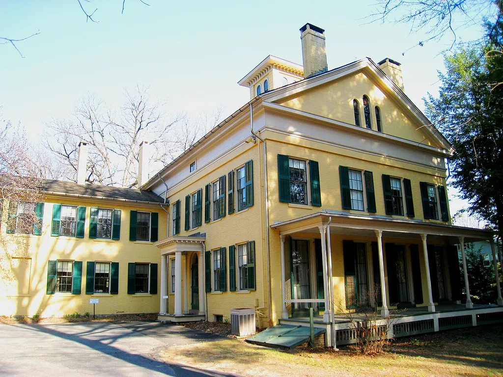 Emily Dickinson Museum, Amherst, Massachusetts - rear oblique view of Emily Dickinson's house.