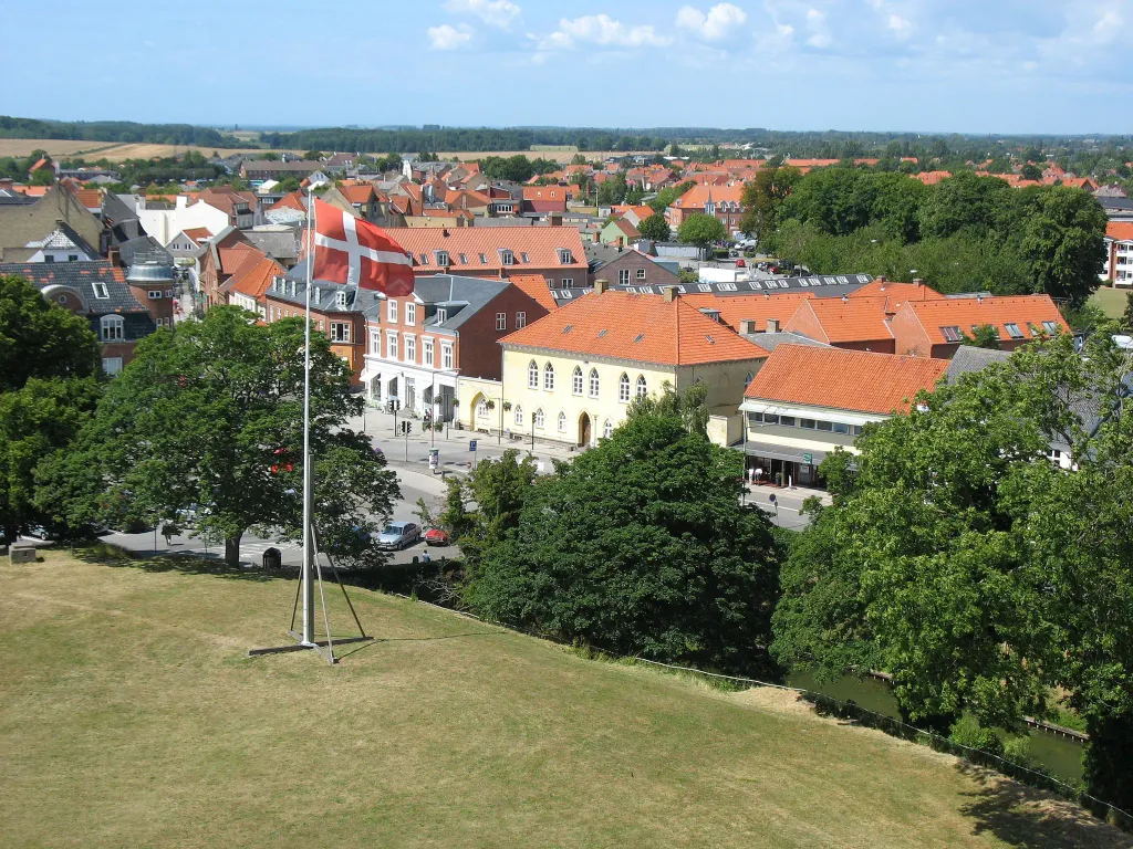 A view over the town "Vordingborg" located in South Zealand, east Denmark.