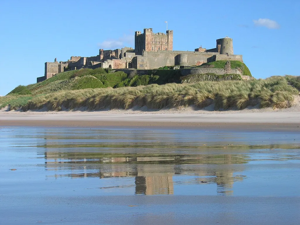 Bamburgh castle at the coast of Northumberland.