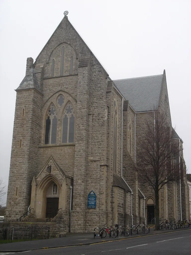 St Joseph's Roman Catholic Church, Elm Grove, Brighton, City of Brighton and Hove, England. Built between 1879 and 1906 by various architects, in Kentish Ragstone and Bath Stone. Listed at Grade II* by English Heritage (IoE code 480730).
